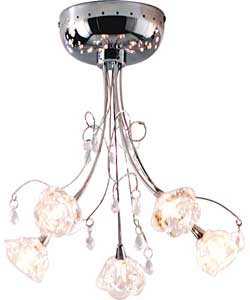 Liza 5 Arm Ceiling Light - Chrome Plated