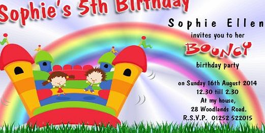 Invite Designs Ltd 10 Personalised Bouncy Castle Party Invitations N86