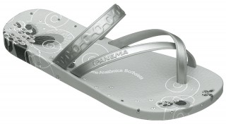 butterfly silver flip flop