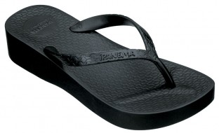 platform black wedge flip flop