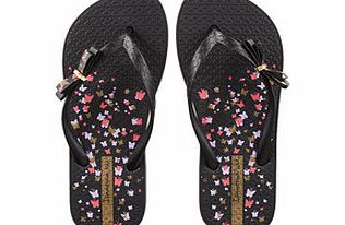 Womens Lola black flip flops