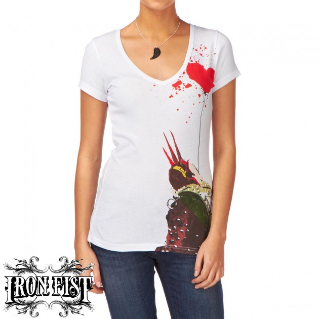 Womens Iron Fist Spike Basic V Neck T-Shirt -