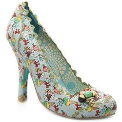 Irregular Choice Female Cortesan Ecream Court Fabric Upper Evening in White and Pale Blue