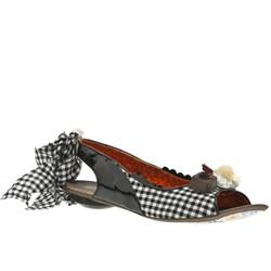 Irregular Choice Female Irregular Choice Check Mate Fabric Upper in Black and White