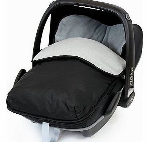 Buddy Jet Car Seat Footmuff - Grey (Black / Grey)