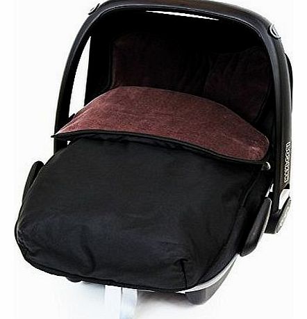 Buddy Jet Carseat Footmuff - Hot Chocolate (Black / Brown)