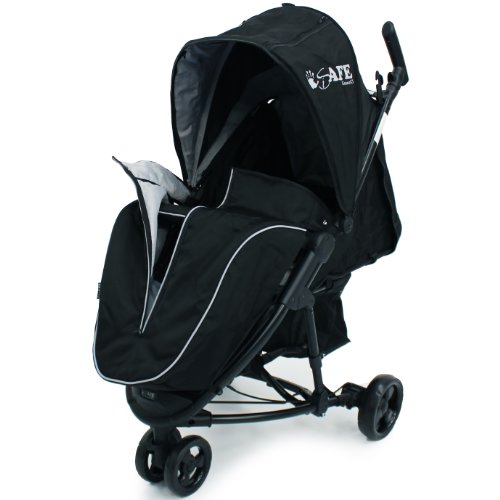 iSafe Visual 3 Black Grey Three Wheeler Stroller from Birth with Tablet Smart Phone Media Pocket