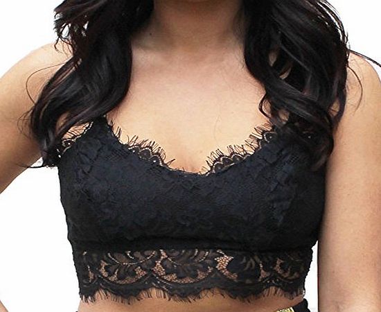 Women Ladies Eyelash Lace Floral Strappy V Neck Party Bralet Bra Crop Top Bustiers Corsets Bud silk condole belt ves Black White Yellow