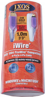 Ixos 1664-100 1.0m Firewire Cable 6-4 (iWire)