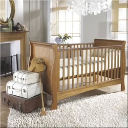 Izziwotnot Bailey Sleigh Cot Bed Free Sprung Mattress