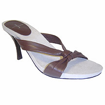 J by Jasper Conran Chocolate leather knot strap mule