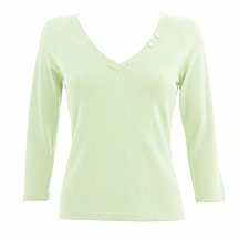 Lime green v neck button top