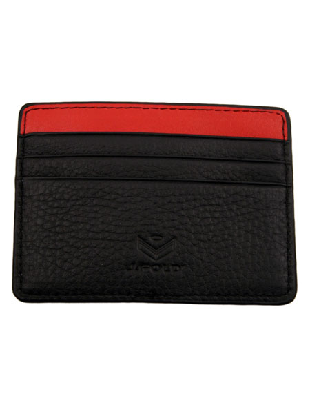 J Fold Black/Red Flat Card Holder