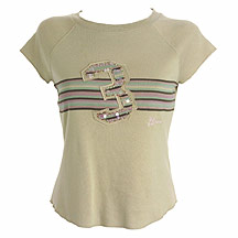 Khaki No. 3 beaded T-shirt