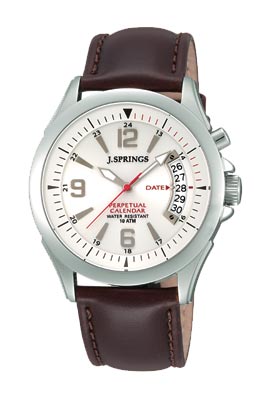 J.SPRINGS Perpetual Calendar White Dial Leather