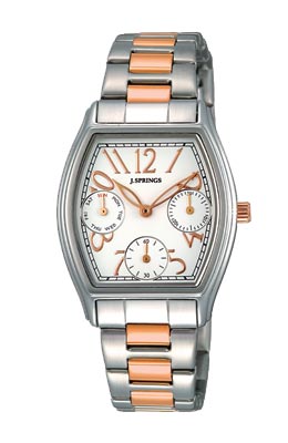 J Springs J.SPRINGS Tonneau Two Tone White Dial Ladies