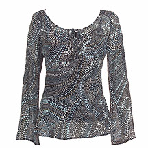 J. Taylor Black mosaic print top