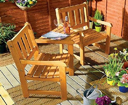 Jack And Jill Companion Garden Bench - Corner Love Seat -Jack and Jill - Tete a Tete Set