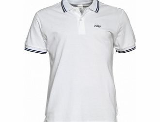 Conrast White Polo T-Shirt Large