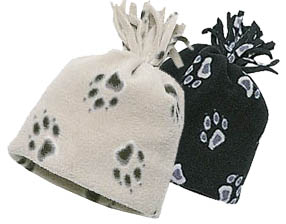 Paw Print Fleece Fray Cap