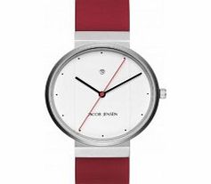 Jacob Jensen Mens New Series White Red Watch