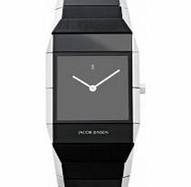 Jacob Jensen Mens Sapphire Black Silver Watch