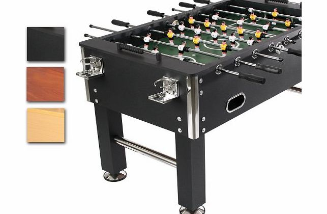 Jago TF08schwarz-F Foosball Soccer Table Football Black ca. 70 kg - 16mm massive steel poles - 4 Beverage holders 