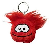 Jakks Disney Club Penguin Keychain 2 Inch Plush Puffle Red