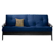 Dark Wooden Futon,Blue