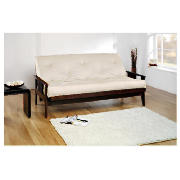 Futon Sofa Bed Frame Dark & Mattress Plum