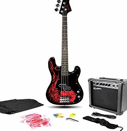 Jaxvile Jaxville Custom Demon Bass Guitar Pack Includes 15W Amplifier - Black