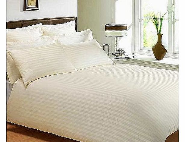 JC Textiles Double Luxury Egyptian Cotton Duvet Cover Set Cream (300 Thread Count)