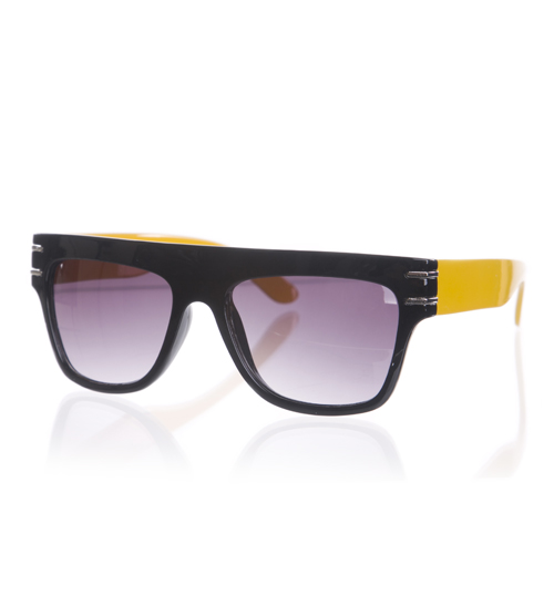 Jeepers Peepers Black And Yellow Zac Retro Chunky Wayfarer