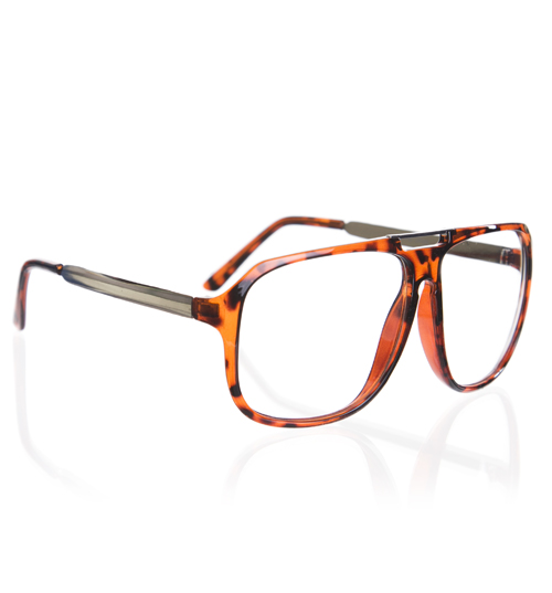 Jeepers Peepers Tortoiseshell Bertie Clear Oversized Geek