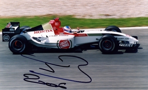 JENSON BUTTON SIGNED 12 x 8 INCH COLOUR