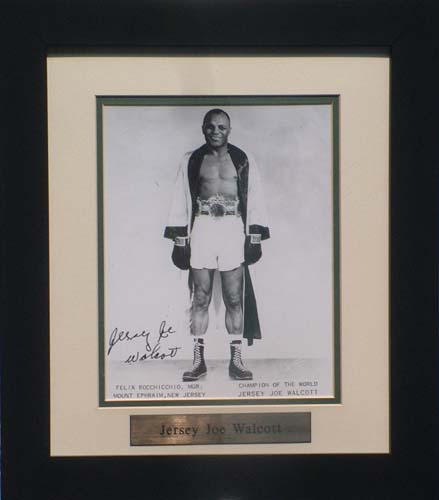 Jersey Joe Walcott signed and framed photo presentation