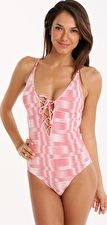 Jets, 1295[^]233193 Impulse Plunging V Neck One Piece - Guava