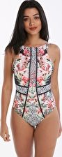 Jets, 1295[^]273828 Sublime High Neck One Piece - Havana