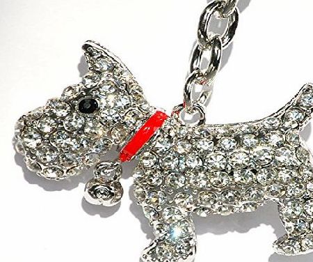 Jewelry Fashion Acc Christmas Snowman Large Bag Charm with Keyring Rhinestone on Golden Metal Handbag New (Scottie Dog)