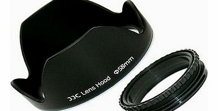 58mm Reversible Screw-in Lens Hood for selected Canon, Fujifilm, Leica, Nikon, Olympus, Panasonic, Pentax, Samsung, Sigma & Tamron standard zoom lenses