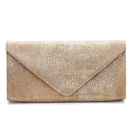 JJ Winters Silver Rhino Leather Envelope Clutch