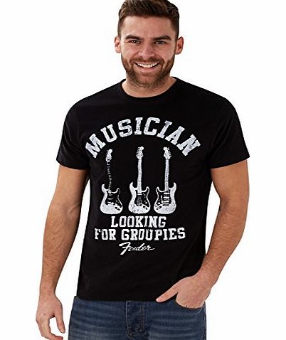 Mens Looking For Groupies Short Sleeve Slogan T-Shirt Black (48/50)