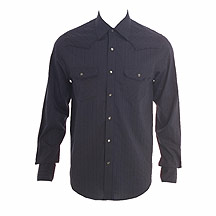 Black striped western long sleeve shirt