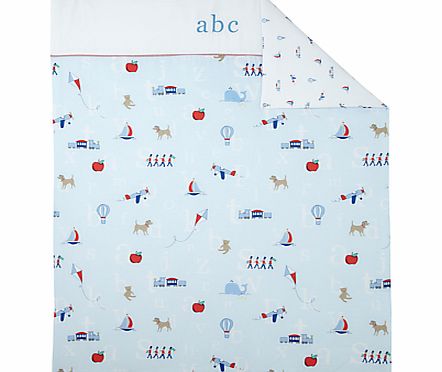 John Lewis Alphabet Cot/Cotbed Quilt, Blue