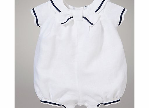 John Lewis Baby Linen Sailor Christening Romper,