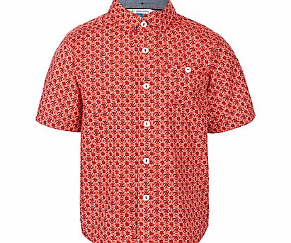 John Lewis Boy Geo Print Shirt, Red