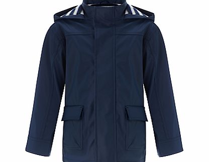 John Lewis Boy Morgan Rain Mac, Navy Blue