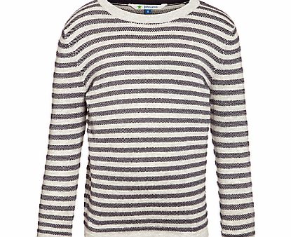 John Lewis Boy Stripe Crew Jumper, Navy