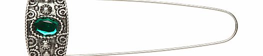 John Lewis Decorative Safety Pin, 9cm, Green