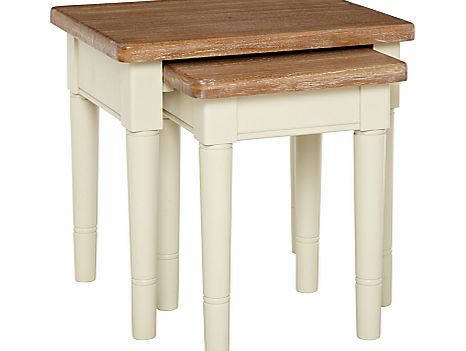 John Lewis Drift Nest of 2 Tables, Cream